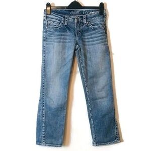 Silver Jeans Frances Capri Distressed Straight Leg Cropped Jean Women’s size 27
